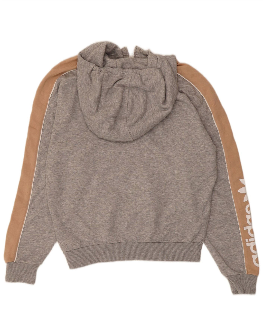 Felpa con cappuccio grafica oversize da donna Adidas UK 6 XS cotone grigio