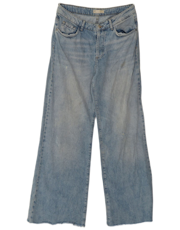 Jeans Zara vintage a gamba larga da donna EU 36 XS W26 L28 cotone blu