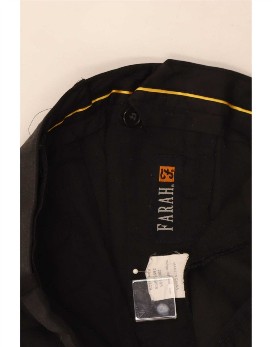 Pantaloni da completo da uomo Farah con pegging W41 L26 poliestere nero