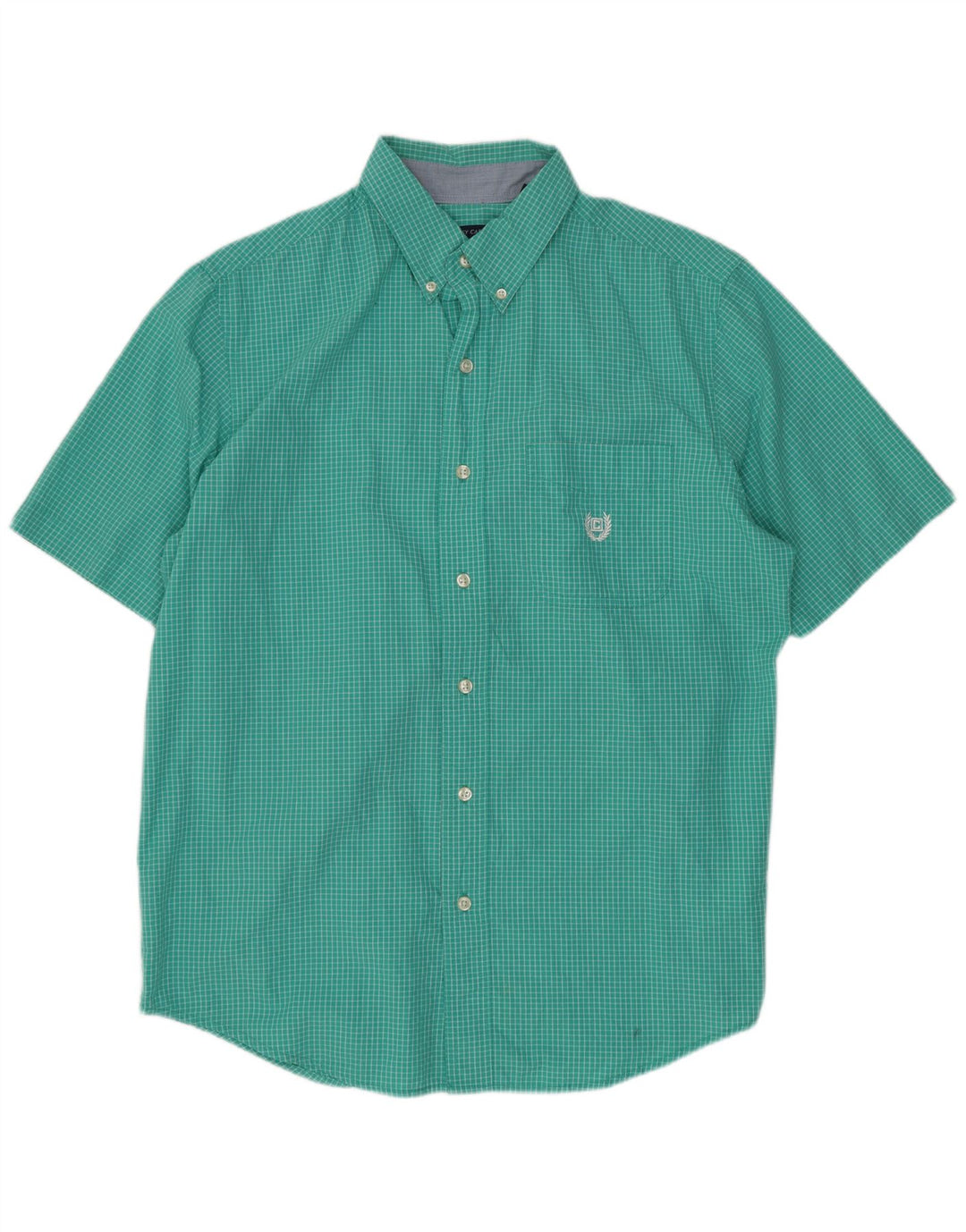 Camicia a maniche corte da uomo Chaps in cotone a quadretti verde medio