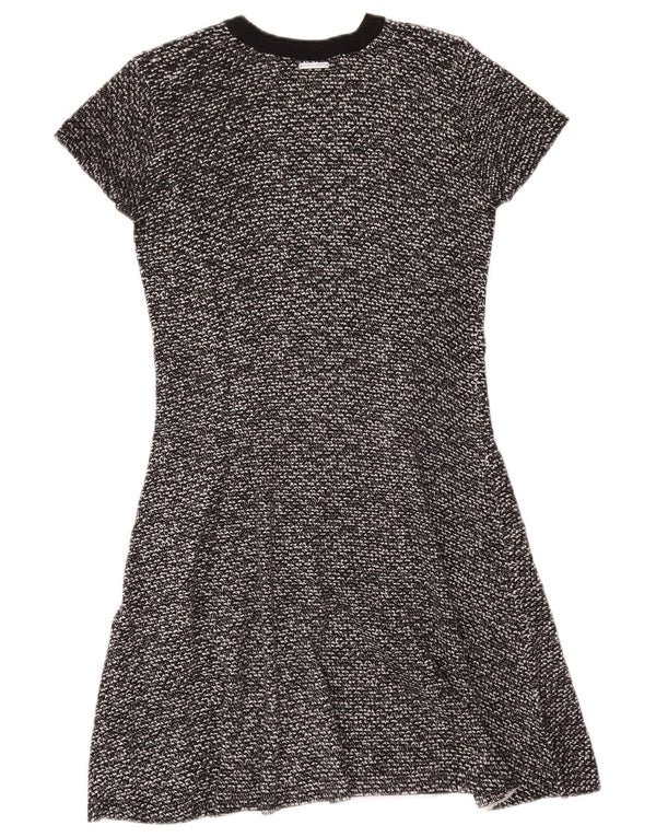 Abito a trapezio da donna Michael Kors UK 12 cotone medio nero screziato