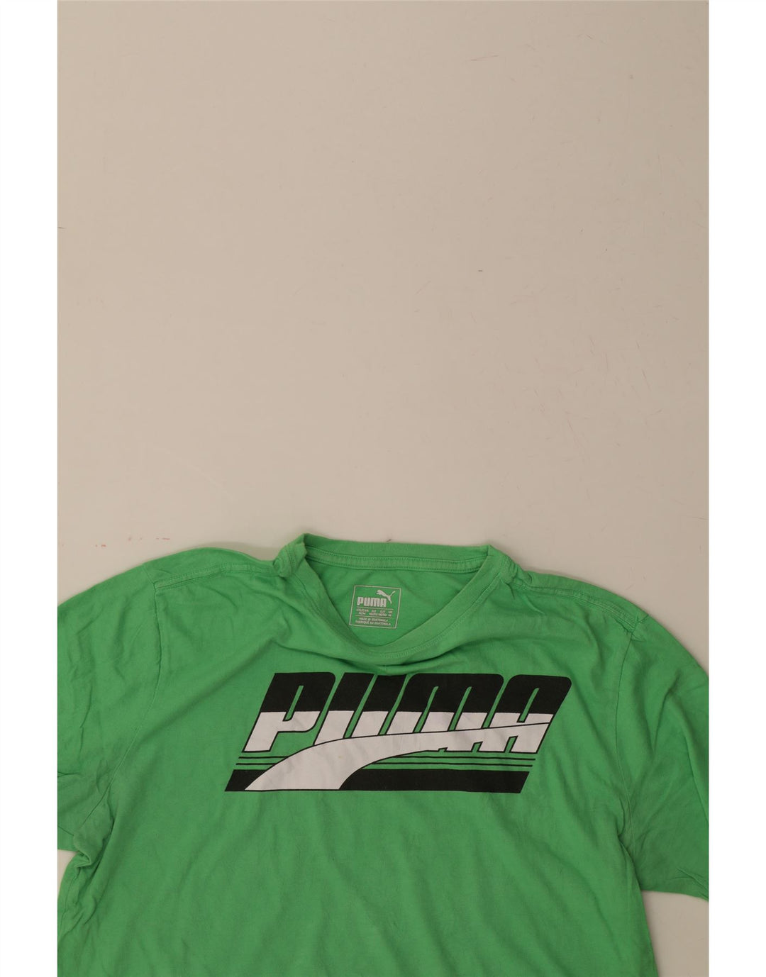 PUMA Mens Graphic T-Shirt Top Medium Green Cotton Vintage Puma and Second-Hand Puma from Messina Hembry 