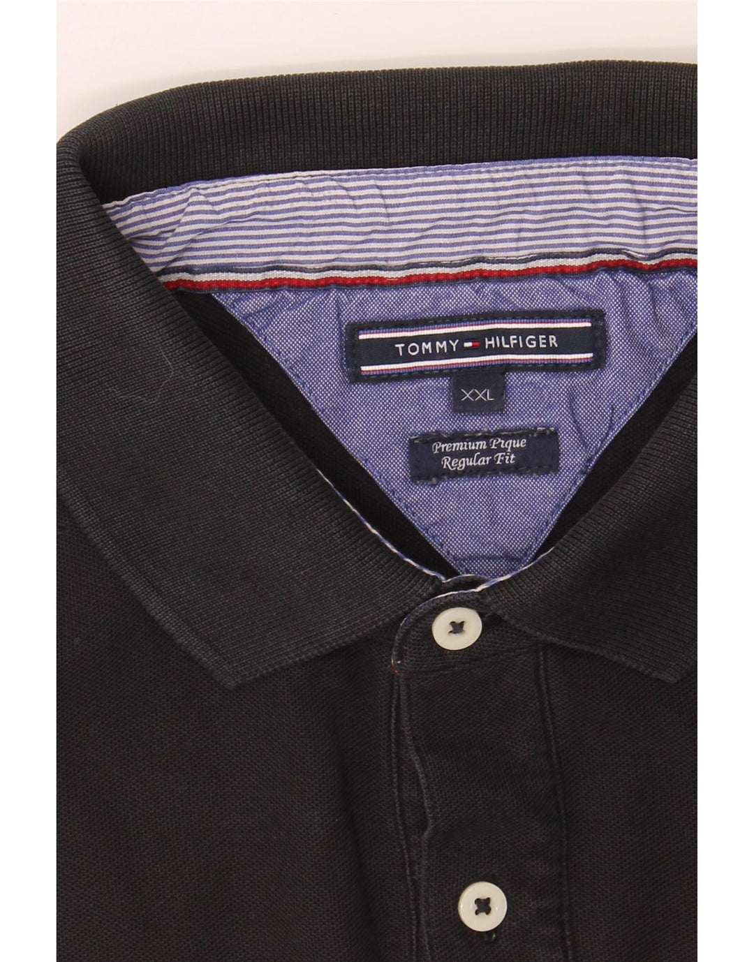 TOMMY HILFIGER Mens Regular Fit Polo Shirt 2XL Black Vintage Tommy Hilfiger and Second-Hand Tommy Hilfiger from Messina Hembry 
