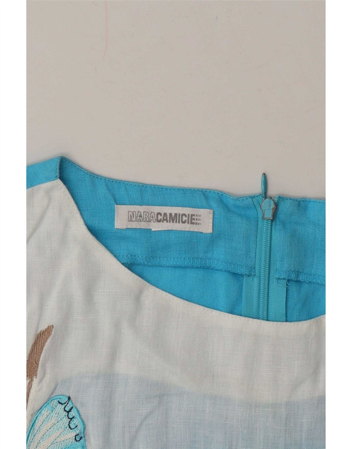 Naracamicie Camicetta grafica da donna Top UK 12 Farfalla blu media