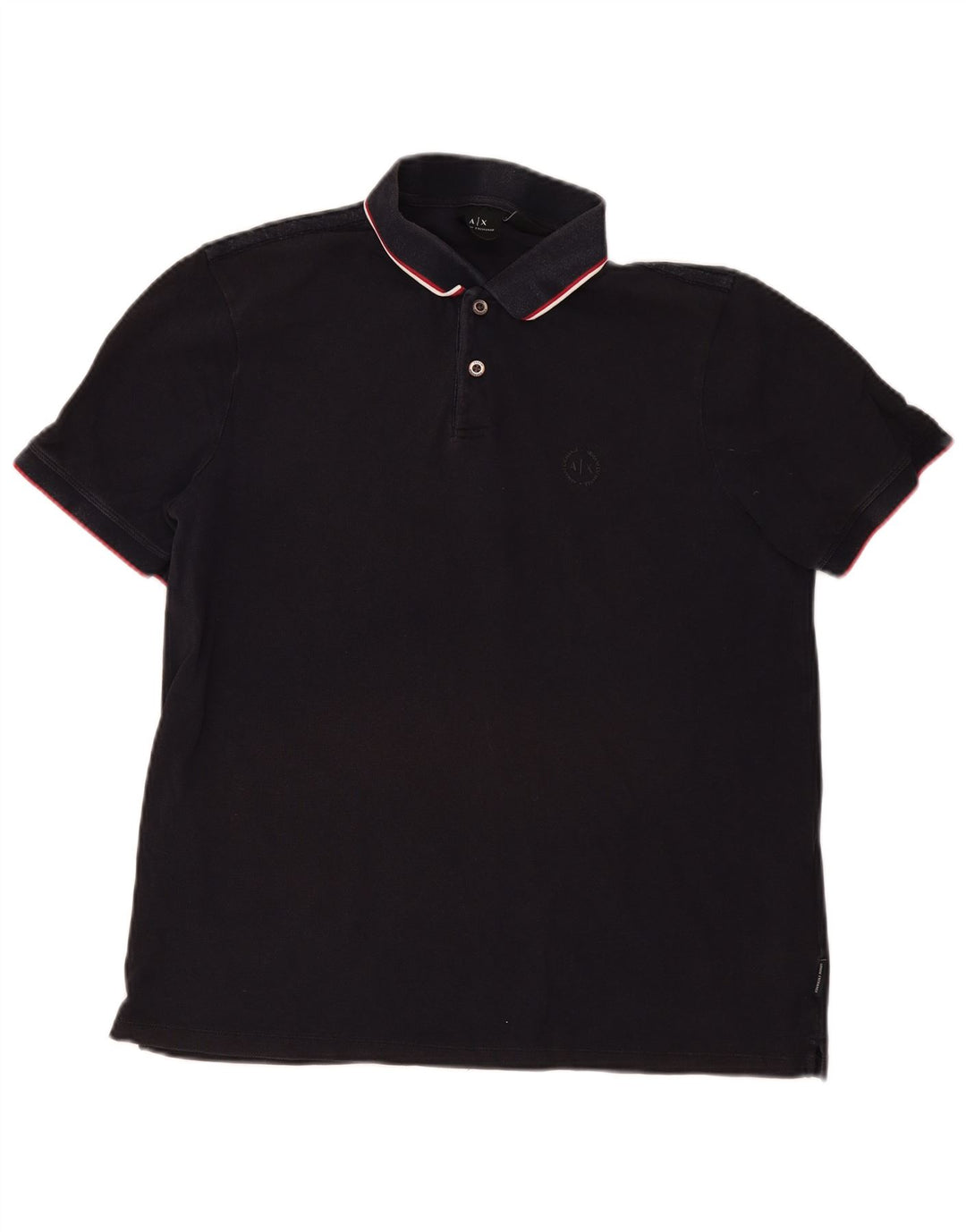 Polo da uomo Armani Exchange XL in cotone a righe nere