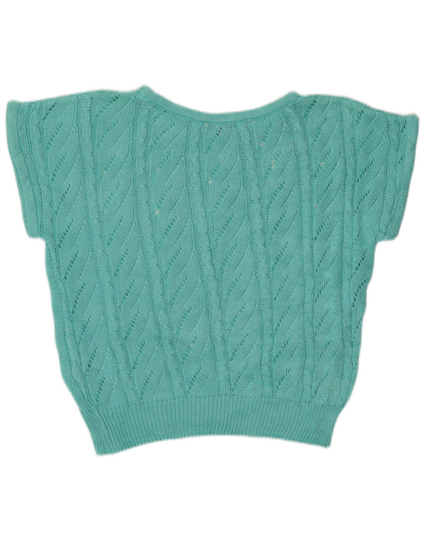 Maglione da donna con scollo a barca a maniche corte Marronetto UK 16 Large Blu