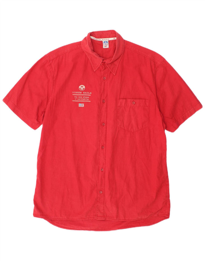 Camicia a maniche corte da uomo NORTH SAILS XL Rossa