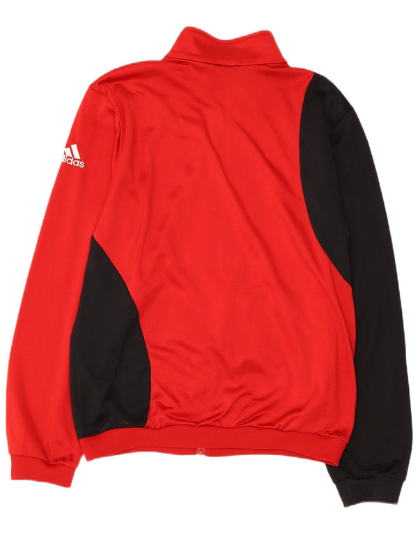Giacca da tuta da uomo ADIDAS UK 40/42 Poliestere color block rosso medio