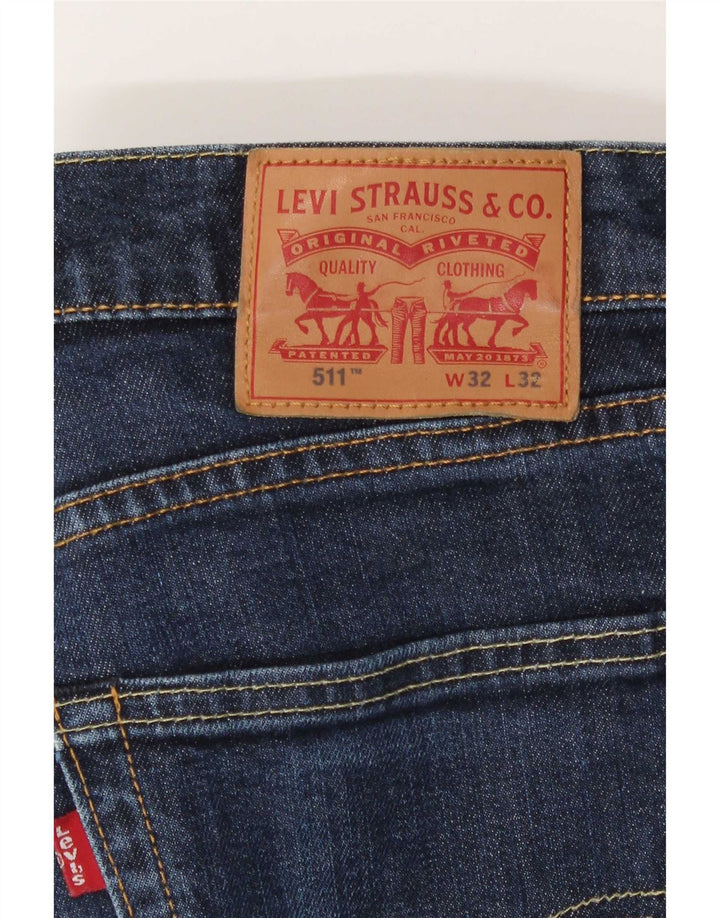 Levi's Uomo 511 Slim Jeans W32 L32 Cotone Blu Navy