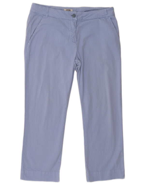Pantaloni Capri dritti da donna Moschino UK 14 Large W32 L23 Cotone blu