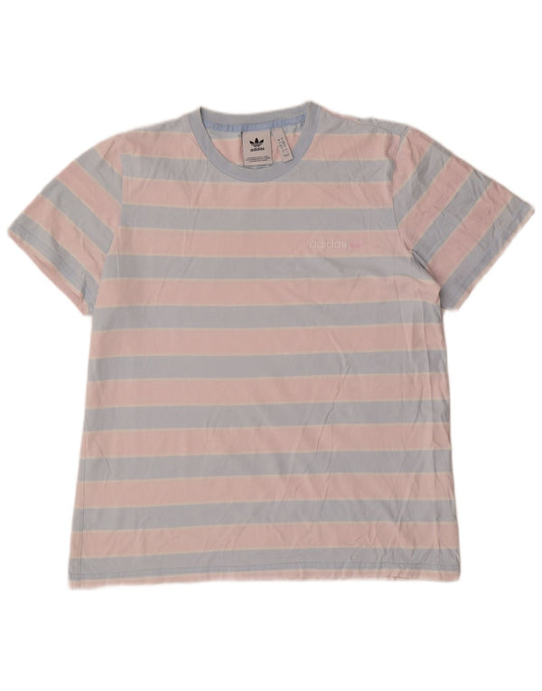T-shirt da uomo Adidas Top grande in cotone a righe rosa