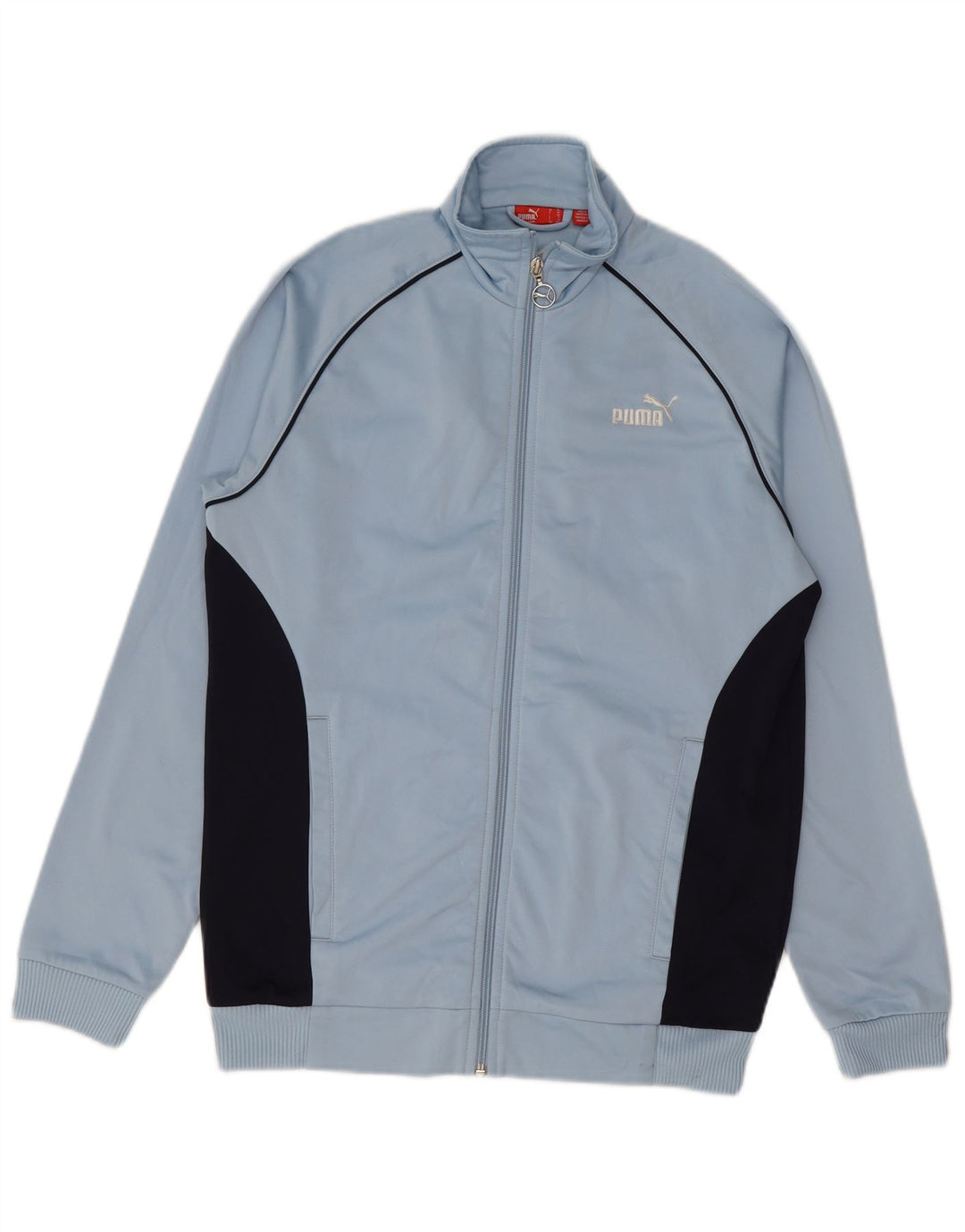 Giacca da tuta da ragazzo PUMA 13-14 anni in poliestere color block blu