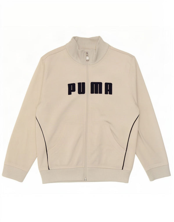 Giacca da tuta grafica da ragazzo Puma 7-8 anni in poliestere grigio