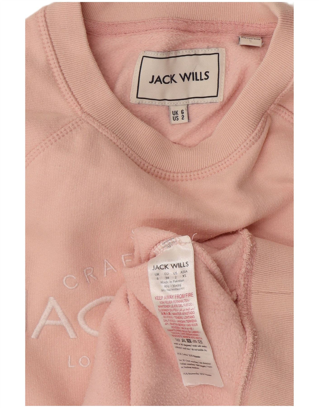 Felpa oversize con grafica da donna Jack Wills UK 6 piccola rosa