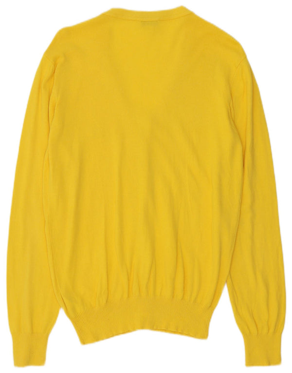 Maglione cardigan da uomo Diesel grande in cotone giallo