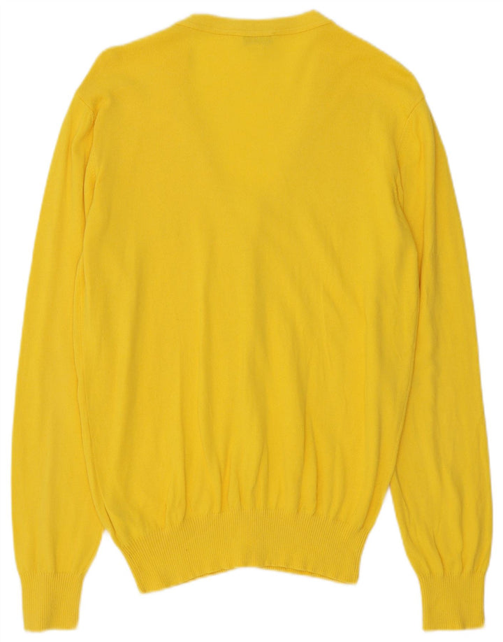 Maglione cardigan da uomo Diesel grande in cotone giallo