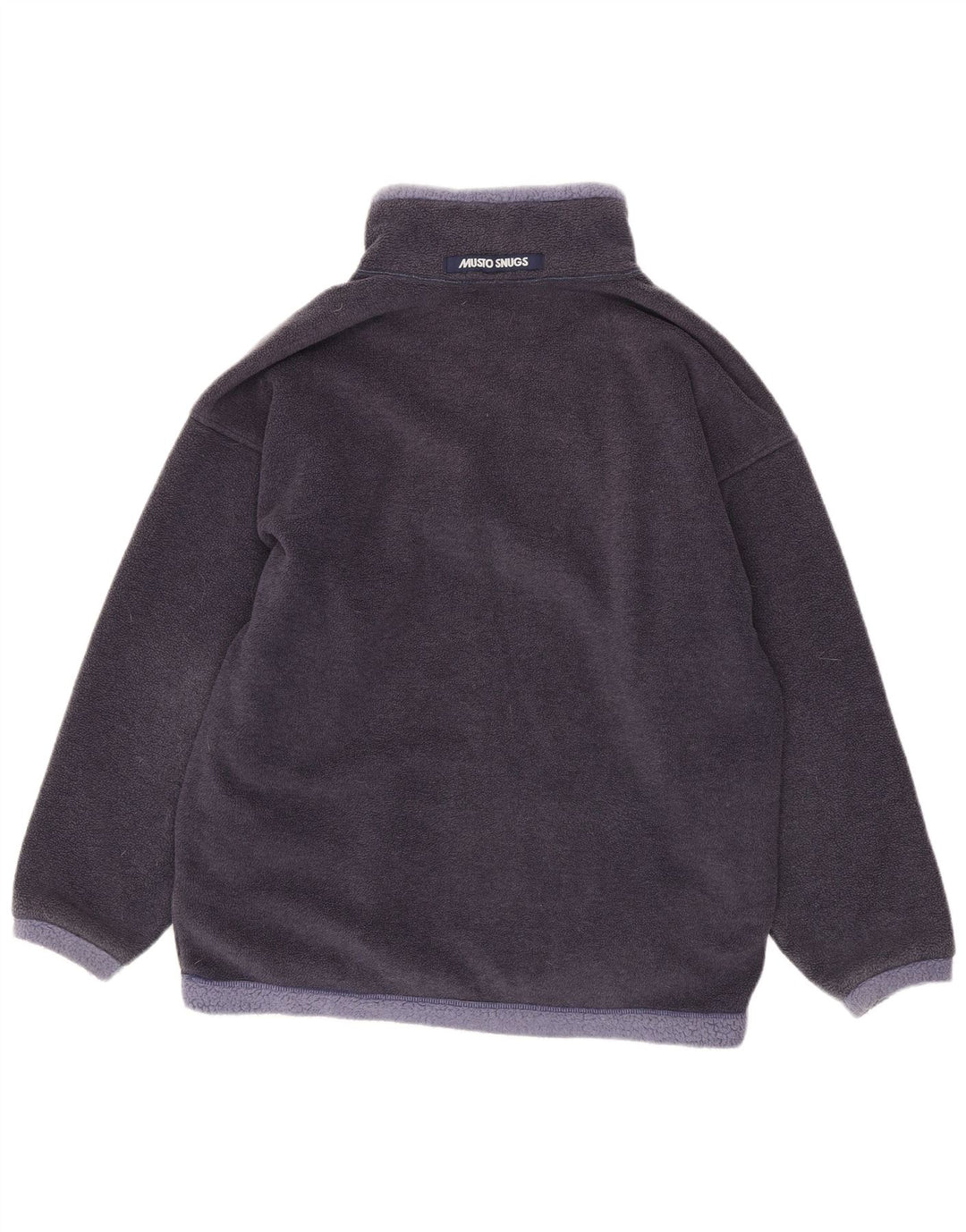 Musto Maglione in pile da uomo con zip e collo medio in poliestere color block blu navy
