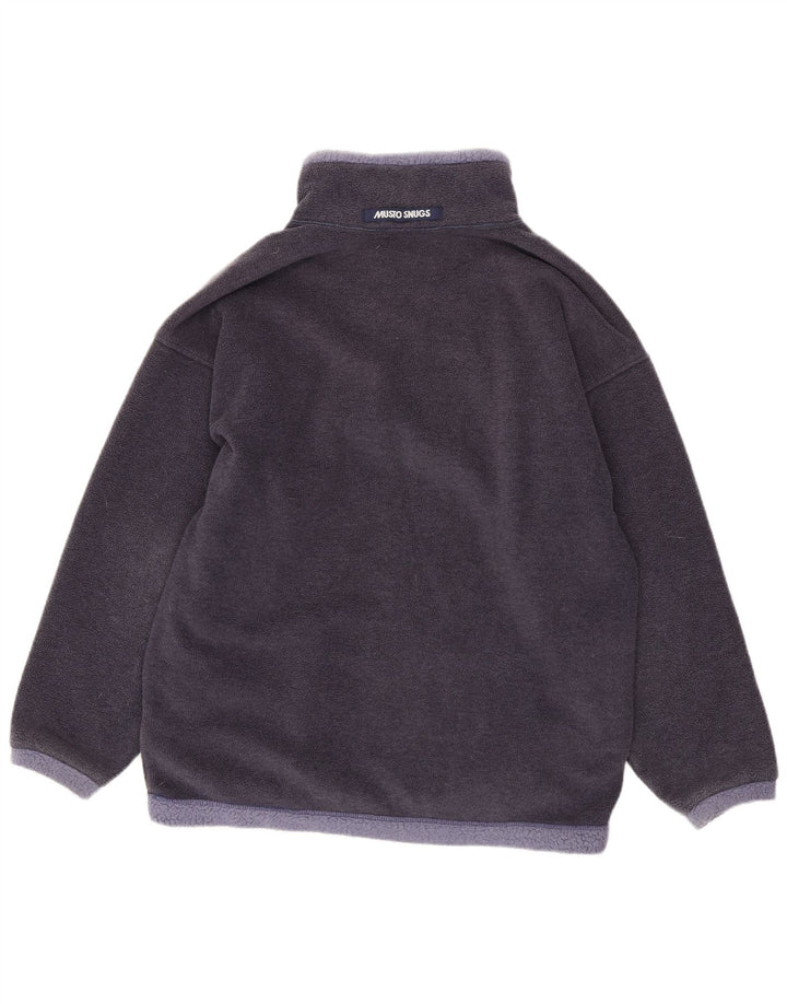 Musto Maglione in pile da uomo con zip e collo medio in poliestere color block blu navy