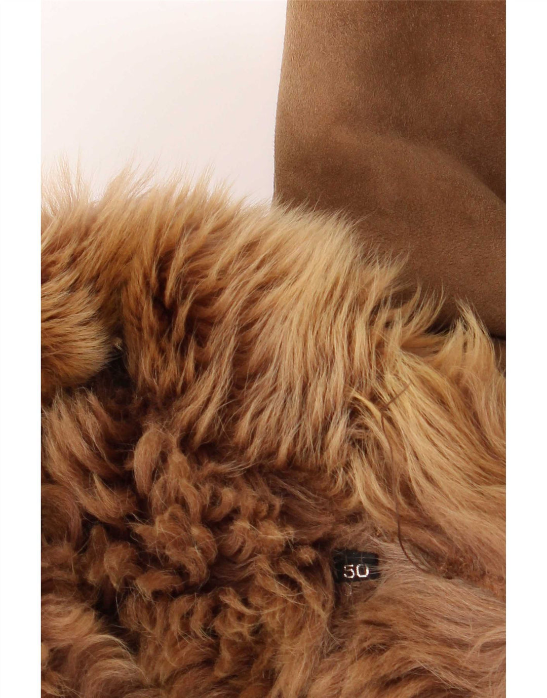 Giacca in shearling vintage da donna vestibilità ampia IT 50 XL marrone classica