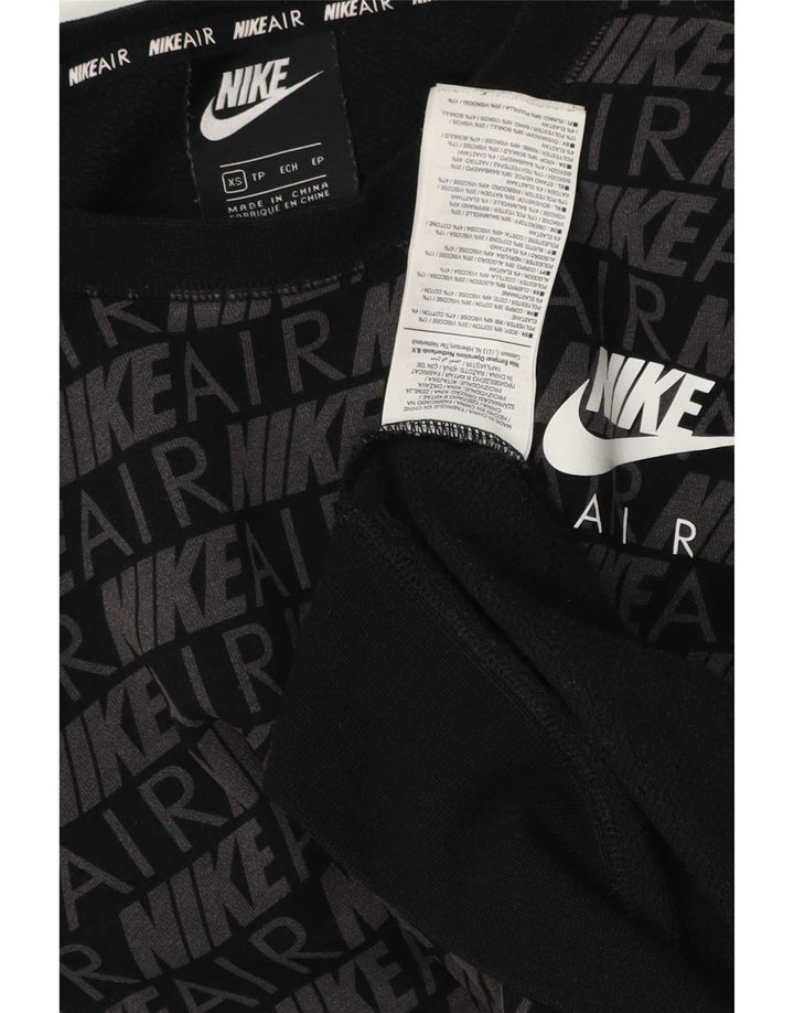 Felpa con grafica Nike da uomo XS in cotone nero