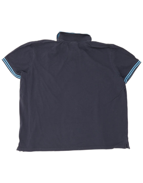 Polo Kappa Uomo 4XL Cotone a Righe Blu Navy