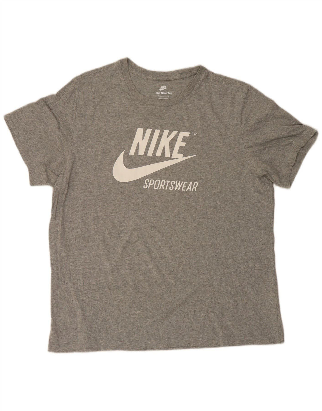 T-shirt grafica da uomo Nike Top XL in cotone chiazzato grigio