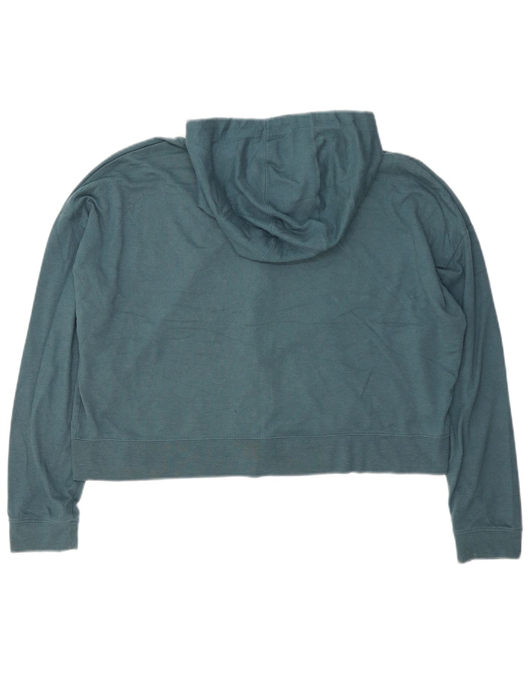 Felpa con cappuccio e zip oversize corta Nike da donna UK 14 Poliestere blu medio