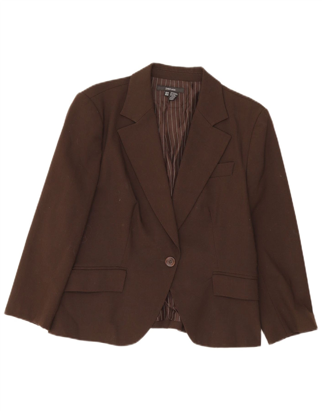 Giacca blazer a 1 bottone da donna Zara EU 44 XL poliestere marrone