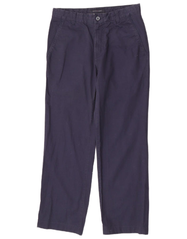 Pantaloni chino dritti da uomo Tommy Hilfiger W29 L30 cotone blu navy