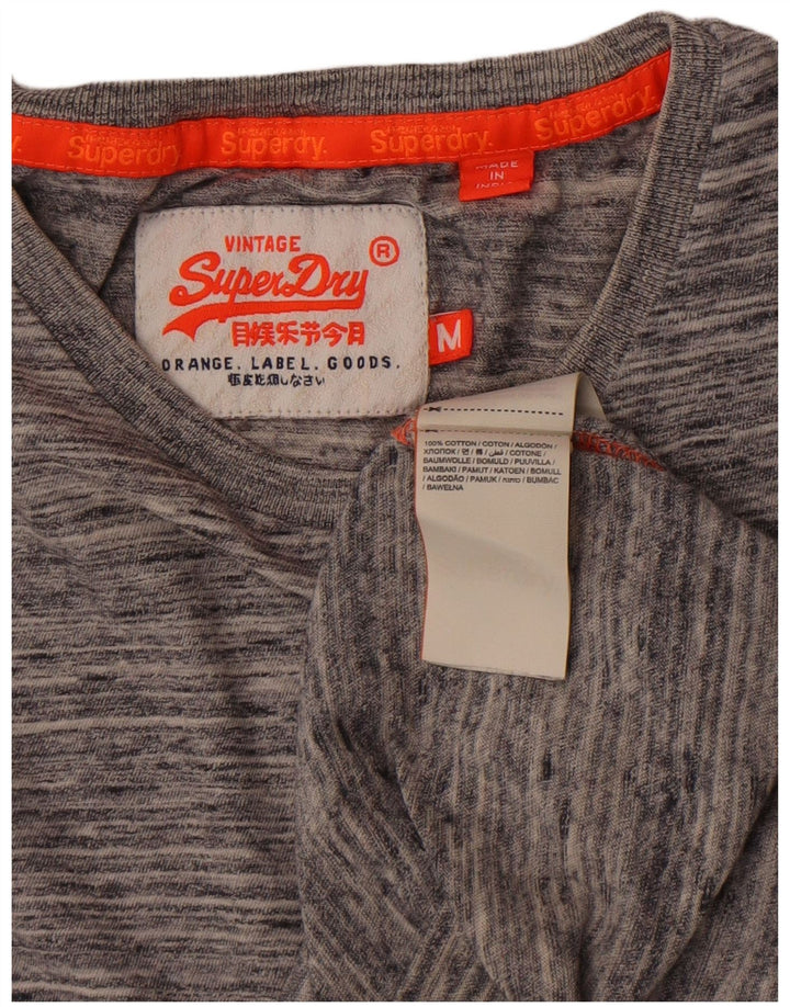 T-shirt da uomo Superdry Top in cotone chiazzato grigio medio