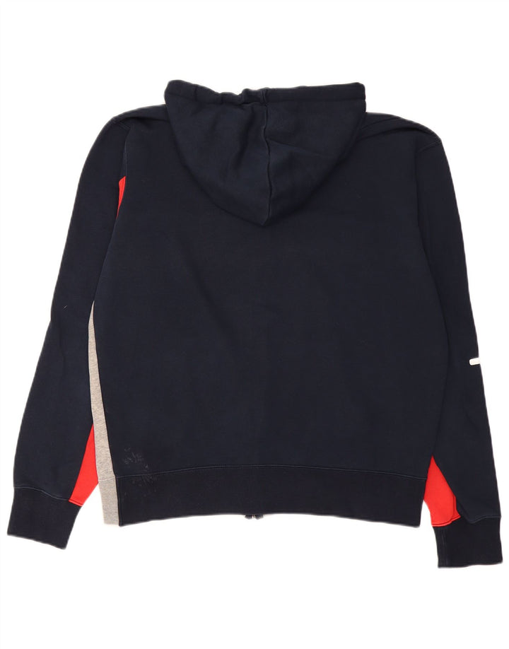 Maglione con cappuccio e zip grafica Champion da uomo, grande, in cotone color block blu navy