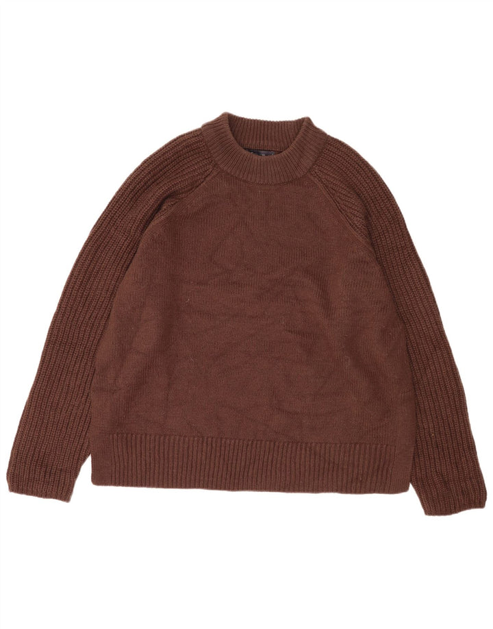 Marks & Spencer Maglione da uomo con collo alto e maglione grande in acrilico marrone