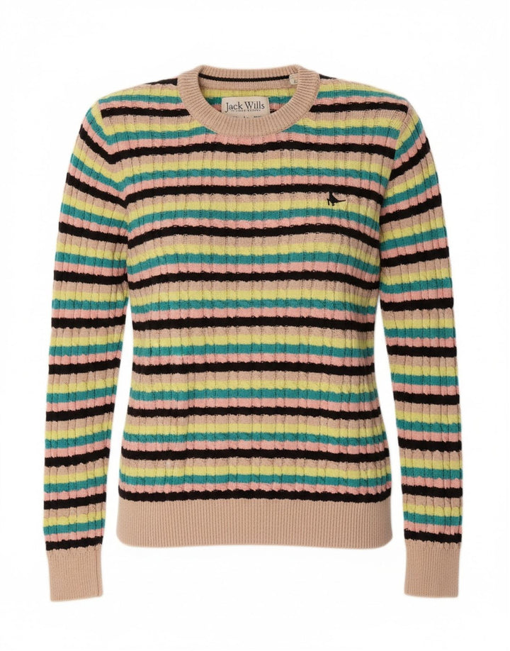 JACK WILLS Womens Crew Neck Jumper Sweater UK 8 Small Multicoloured