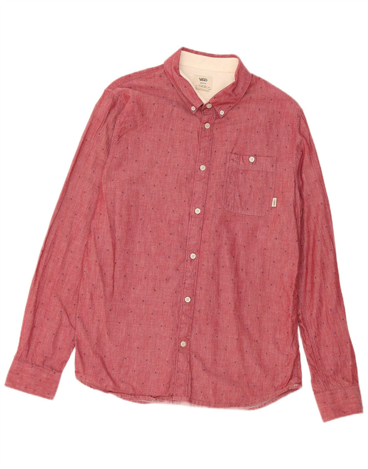 Camicia da uomo Vans in cotone maculato rosso medio