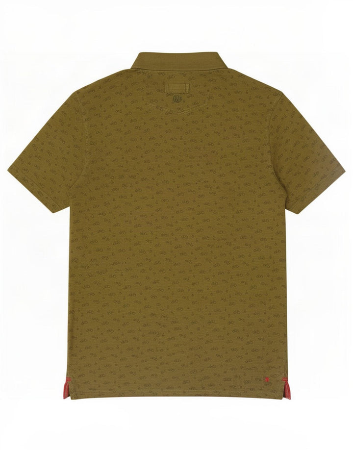 Polo da uomo con motivo astratto Fat Face, cotone kaki medio