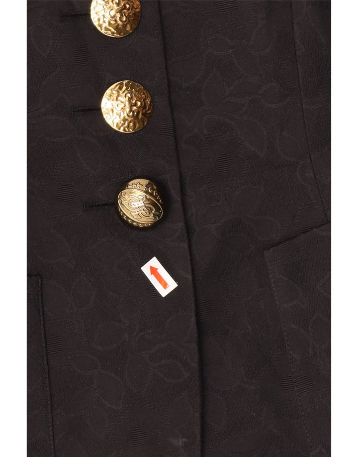 GUY LAROCHE Giacca blazer da donna a maniche corte EU 42 Large Black Classic