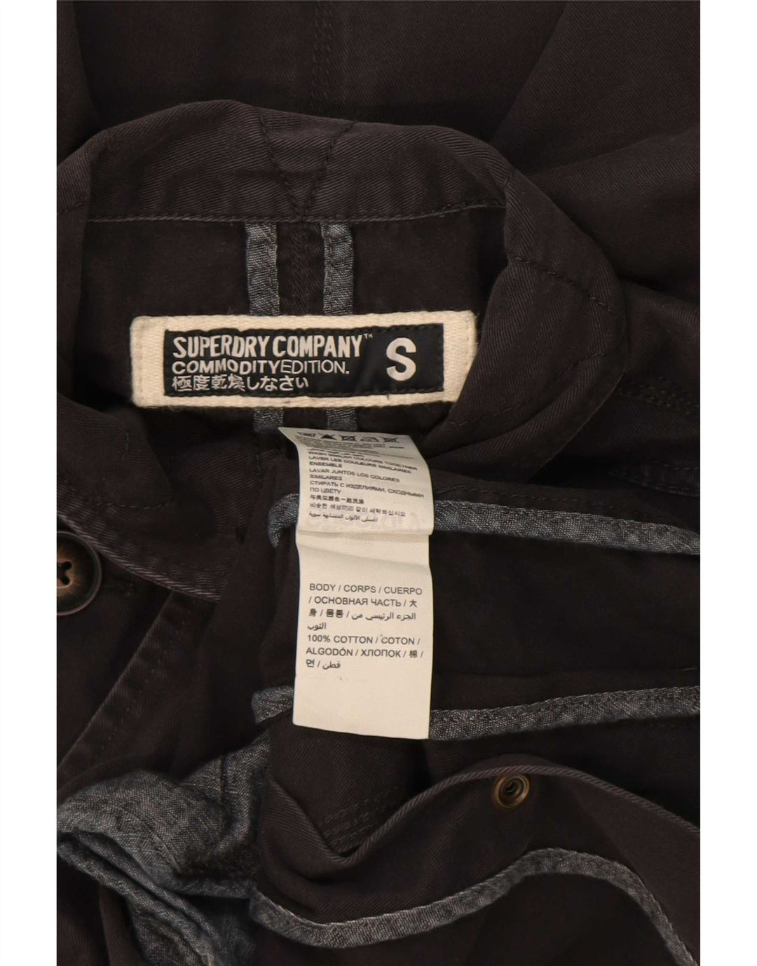 Giacca Parka da uomo Superdry UK 36 Small Cotone nero