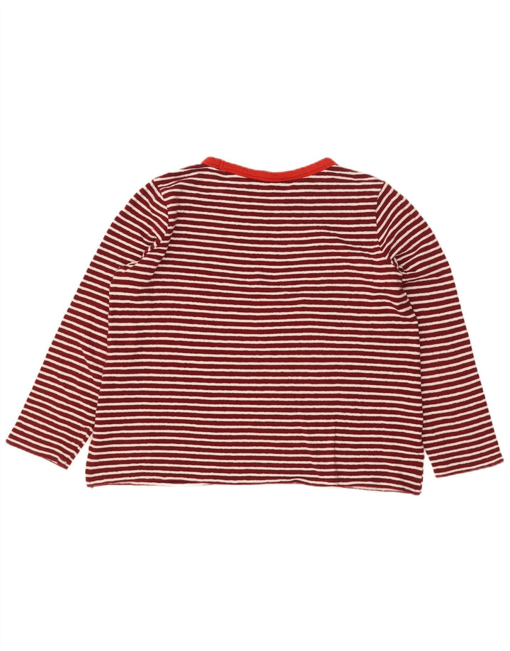Marks & Spencer Top da donna a maniche lunghe UK 16 Grande cotone a righe rosse