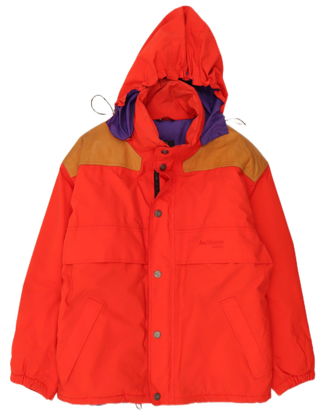 Giacca da sci con cappuccio da uomo Anzi Besson IT 52 Large Rosso Colourblock Poliestere