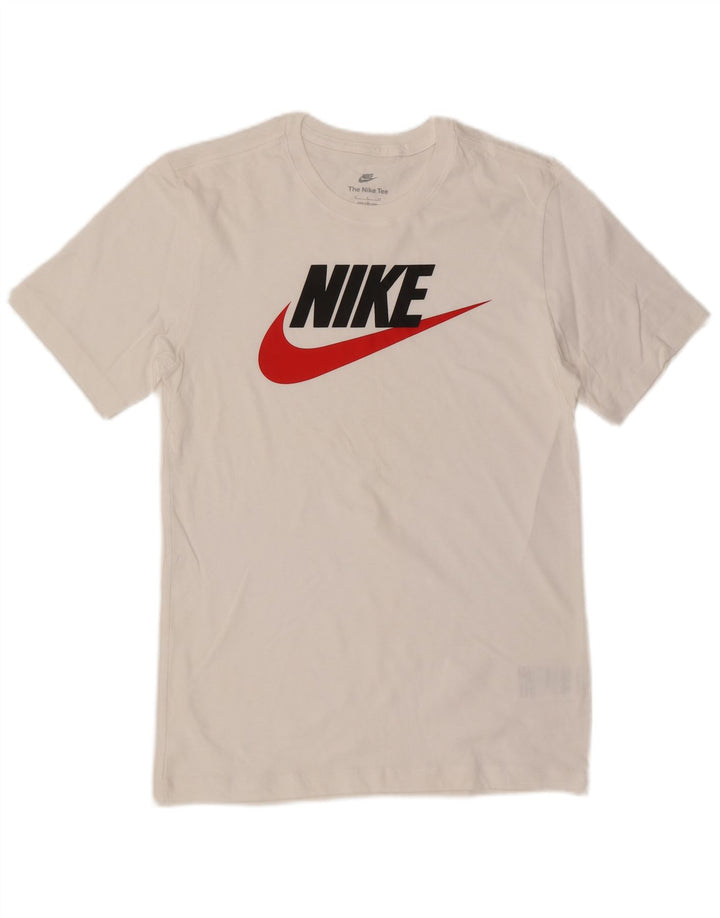 T-shirt grafica da uomo Nike Top Small in cotone bianco