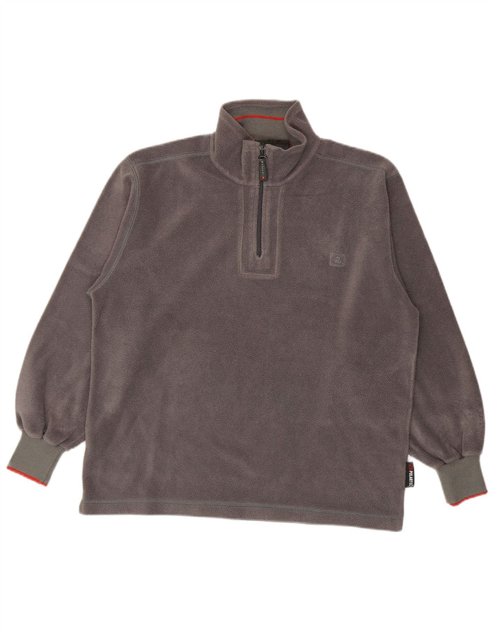 Maglione in pile da uomo Invicta Polartec con zip e collo grande grigio