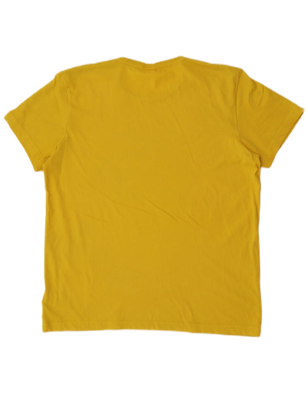 T-shirt grafica da uomo Adidas Top grande in cotone giallo
