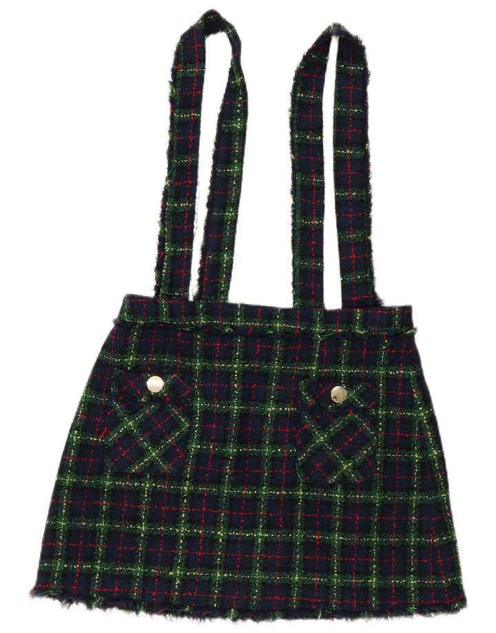 Gonna salopette da donna Zara grande W34 blu navy a quadri