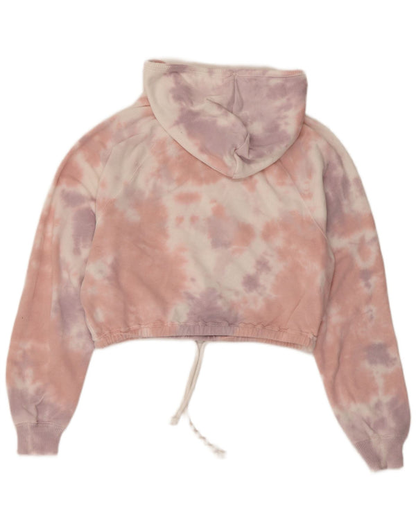 Felpa con cappuccio oversize corta Hollister da donna UK 6 XS multicolore Tie Dye