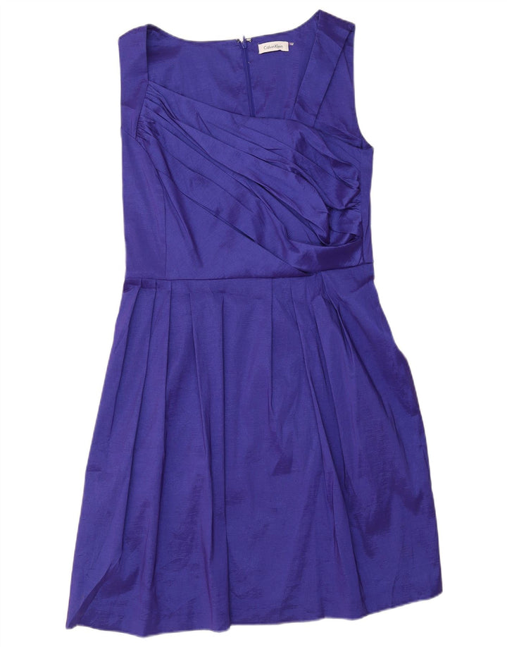 CALVIN KLEIN Abito da donna senza maniche a trapezio US 12 Poliestere viola medio