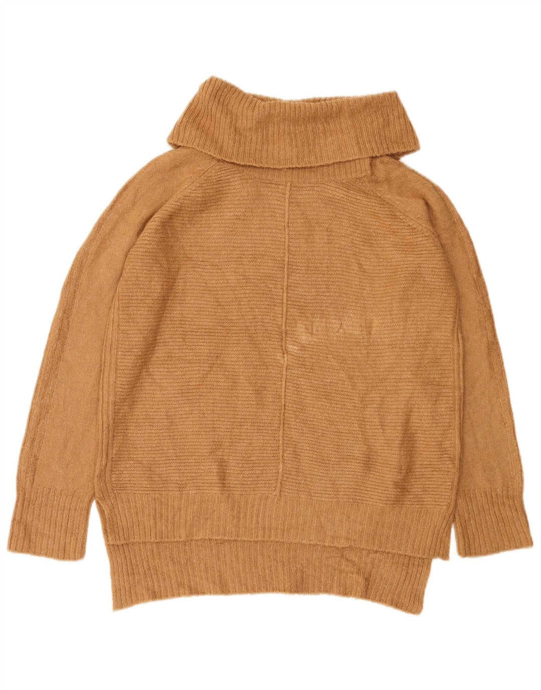 Maglione maglione oversize da donna Oasis con collo alto UK 10 piccolo acrilico beige