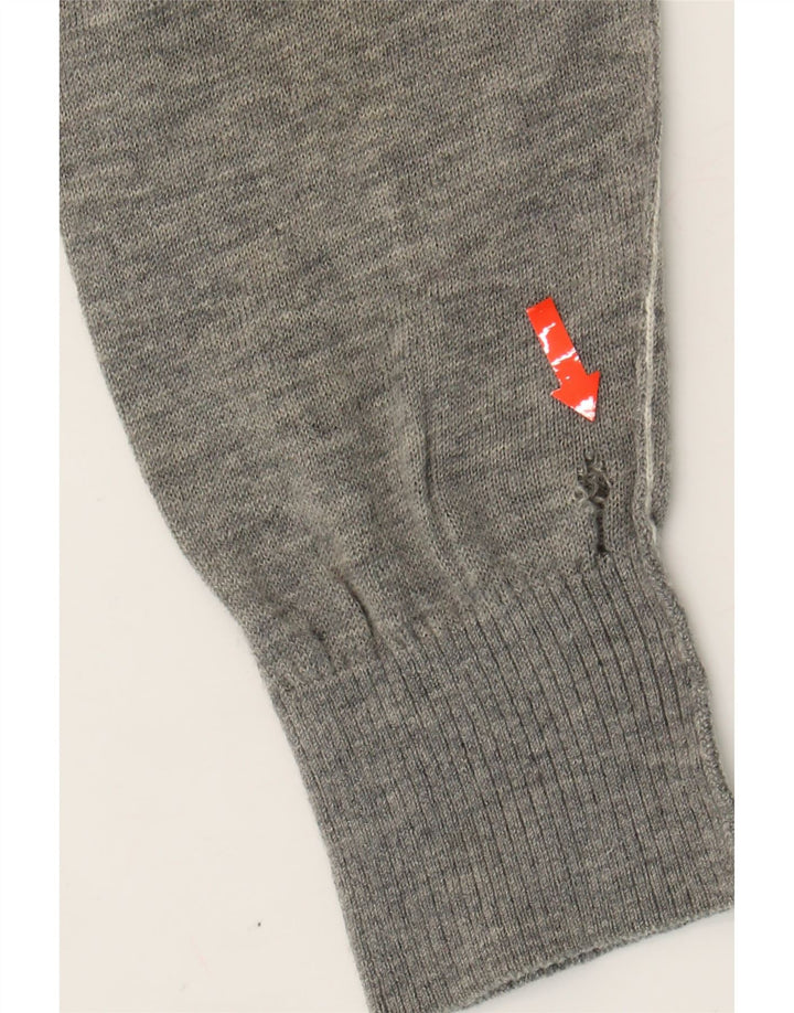 NAPAPIJRI Mens Crew Neck Jumper Sweater Medium Grey Merino Wool Vintage Napapijri and Second-Hand Napapijri from Messina Hembry 