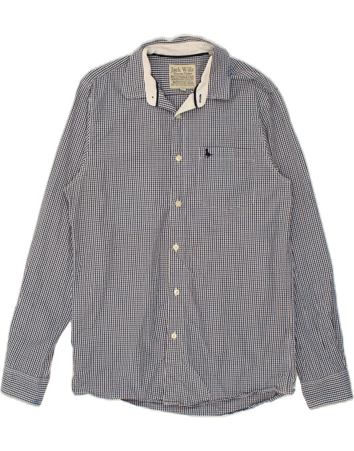 JACK WILLS Mens Shirt Medium Navy Blue Gingham Cotton Vintage Jack Wills and Second-Hand Jack Wills from Messina Hembry 