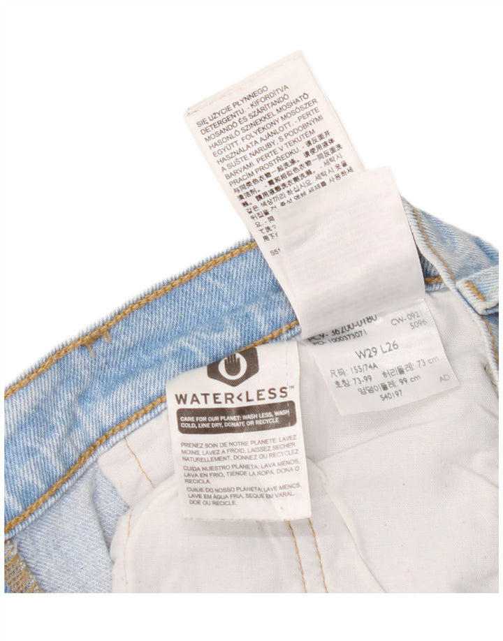 LEVI'S Womens Crop Straight Jeans W29 L26 Blue Cotton Vintage Levi's and Second-Hand Levi's from Messina Hembry 