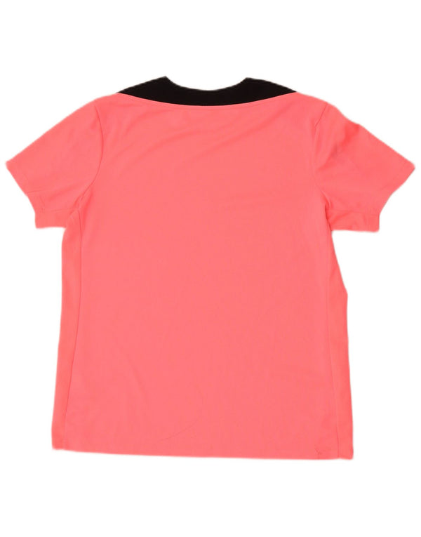 T-shirt Nike Dri Fit da uomo, grande, in poliestere color block rosa